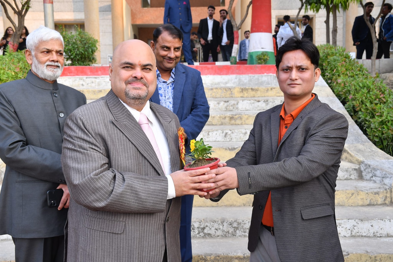 Shri Vishal Pandey, Secretary & Director presenting plant to Guest